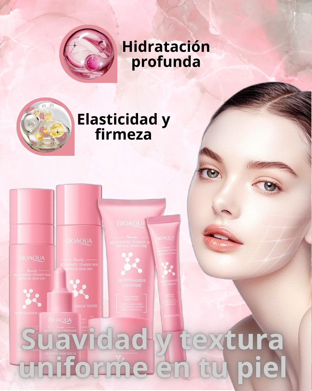 KIT NICOTINAMIDA BIOAQUA 6 PASOS||CAJA DE LUJO