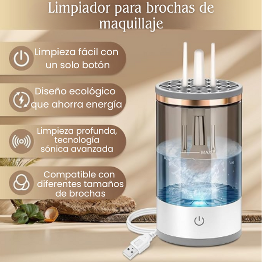 Limpiador Eléctrico Brochas Maquillaje||GlamBrush